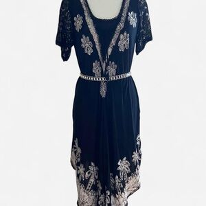 Elegant Black Floral Lace Dress